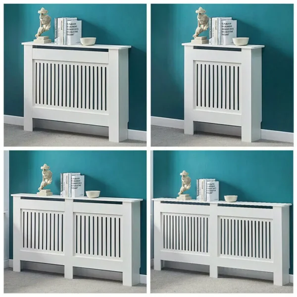 S/M/L/XL White Radiator Cover Wall Cabinet MDF Modern Wood Cabinet Grill Cover